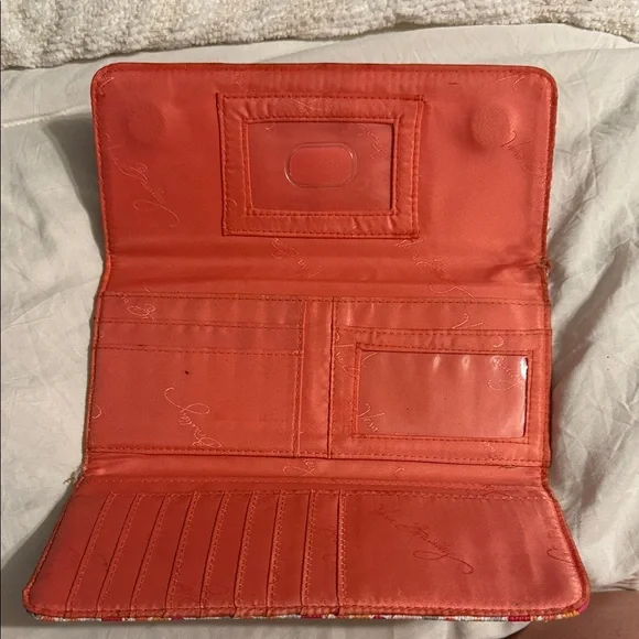 Vera Bradley Pink and Orange Striped Wallet - Picture 2 of 4